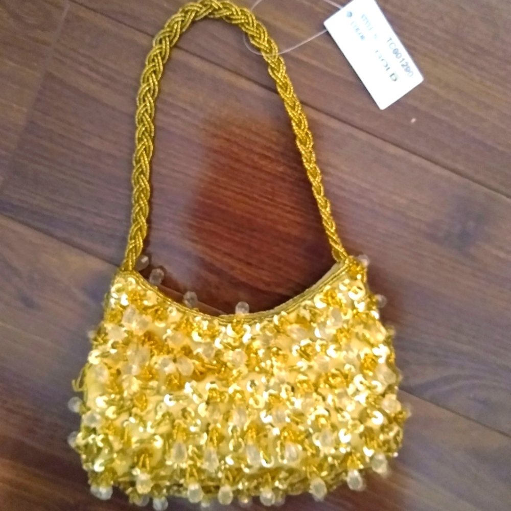 Gold Beaded Mini Bag - Women Bags Mini Bags